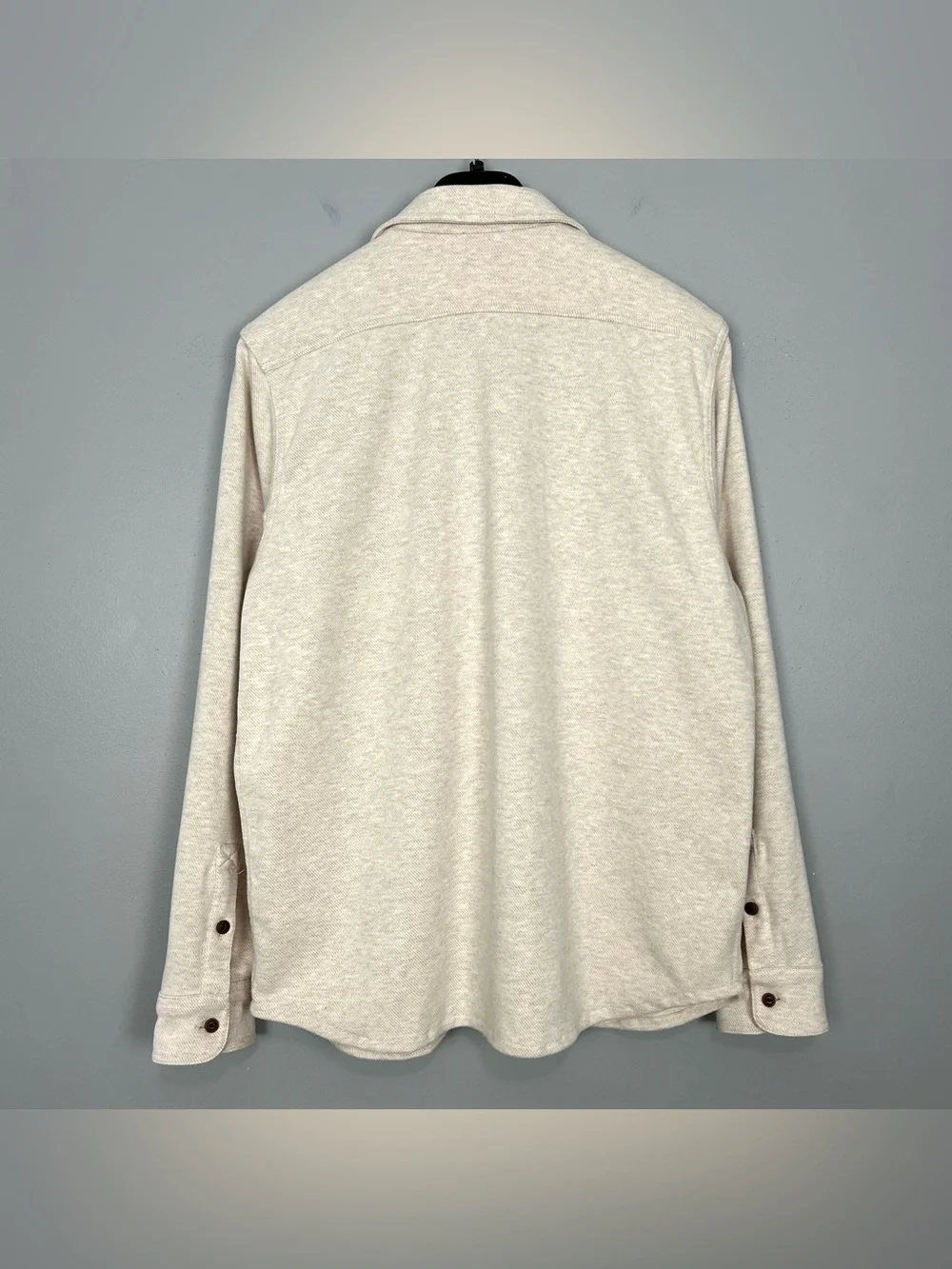 J. Crew Double-Knit Work Shirt Men’s Size L Button Front Shacket Pockets Fleece